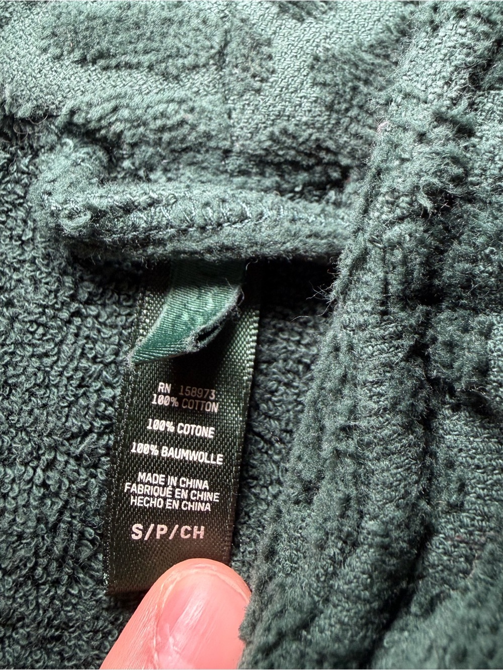SKIMS Spa Terry Robe in Pine - Picture 7 of 7